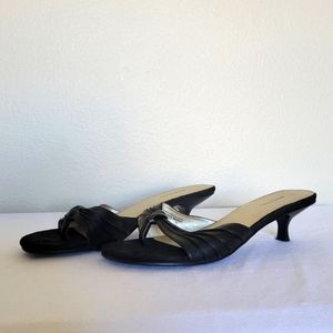 Merona Black Slip On Kitten Heels